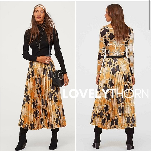 Gorgeous H&M x Richard Allan Pleated Skirt High Waisted Skirt Small - Picture 1 of 13